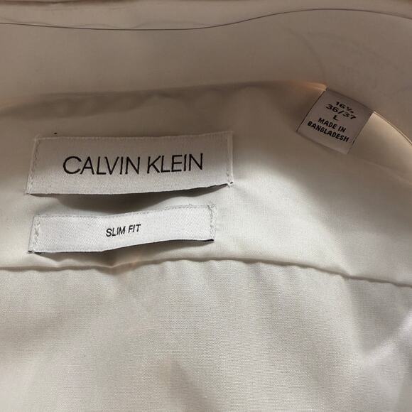 Calvin Klein Men's Slim-Fit Pleat front French Cuff Dress Shirt 16.5 36/37 $125 - Picture 5 of 6